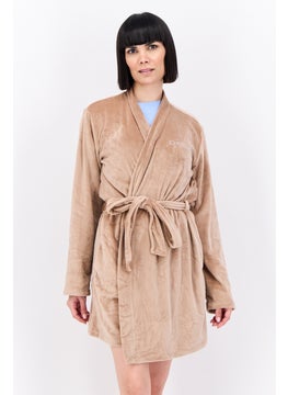 bebe Women Belted Brand Logo Robes, Beige  - Image 1