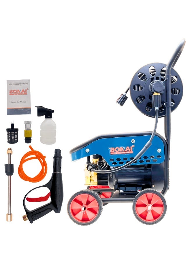 بوناي غسالة ضغط كهربائي عالي 3000 واط 300 بار، منظف قوي 5800 رطل لكل بوصة مربعة، 8.5 لتر/دقيقة، أداة تنظيف ذاتية التحضير للسيارات والباحات والممرات BN-HK61 - Image 1