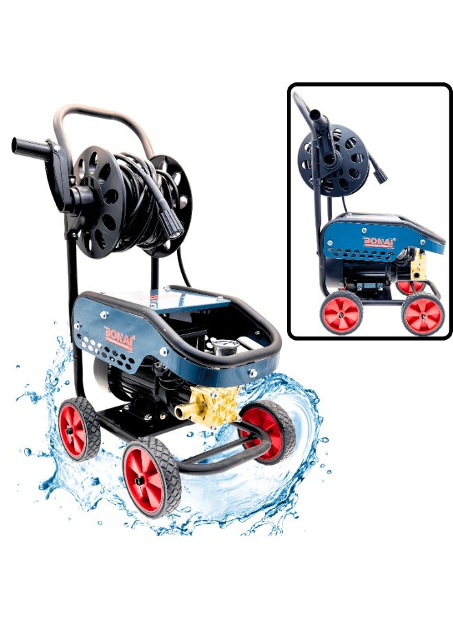 بوناي غسالة ضغط كهربائي عالي 3000 واط 300 بار، منظف قوي 5800 رطل لكل بوصة مربعة، 8.5 لتر/دقيقة، أداة تنظيف ذاتية التحضير للسيارات والباحات والممرات BN-HK61 - Image 2
