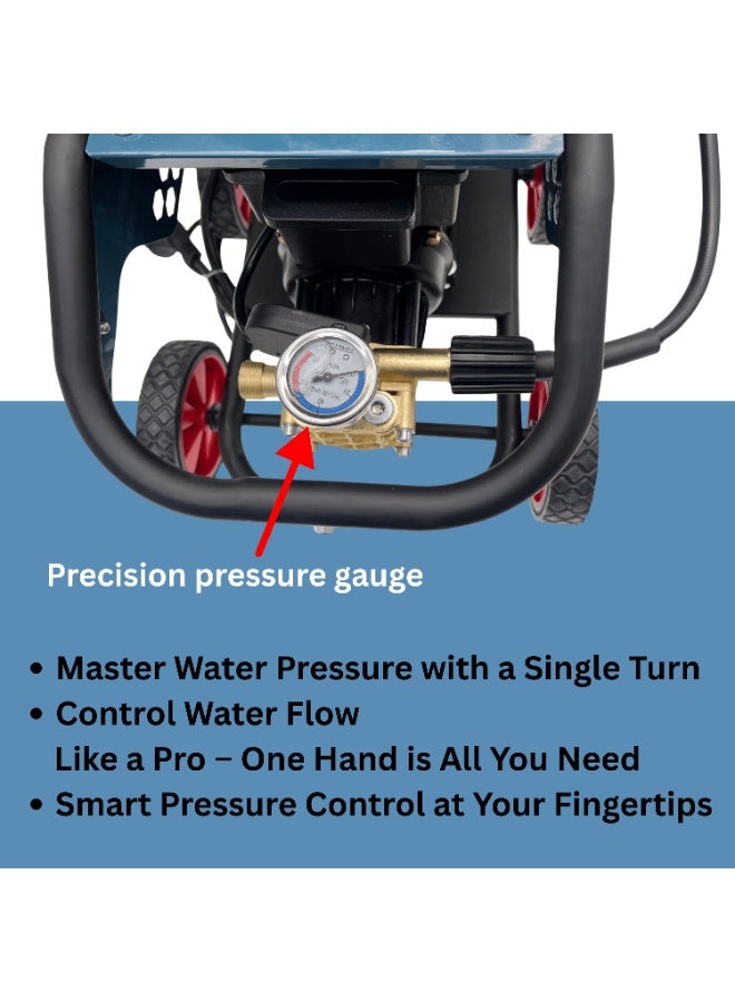 بوناي غسالة ضغط كهربائي عالي 3000 واط 300 بار، منظف قوي 5800 رطل لكل بوصة مربعة، 8.5 لتر/دقيقة، أداة تنظيف ذاتية التحضير للسيارات والباحات والممرات BN-HK61 - Image 4