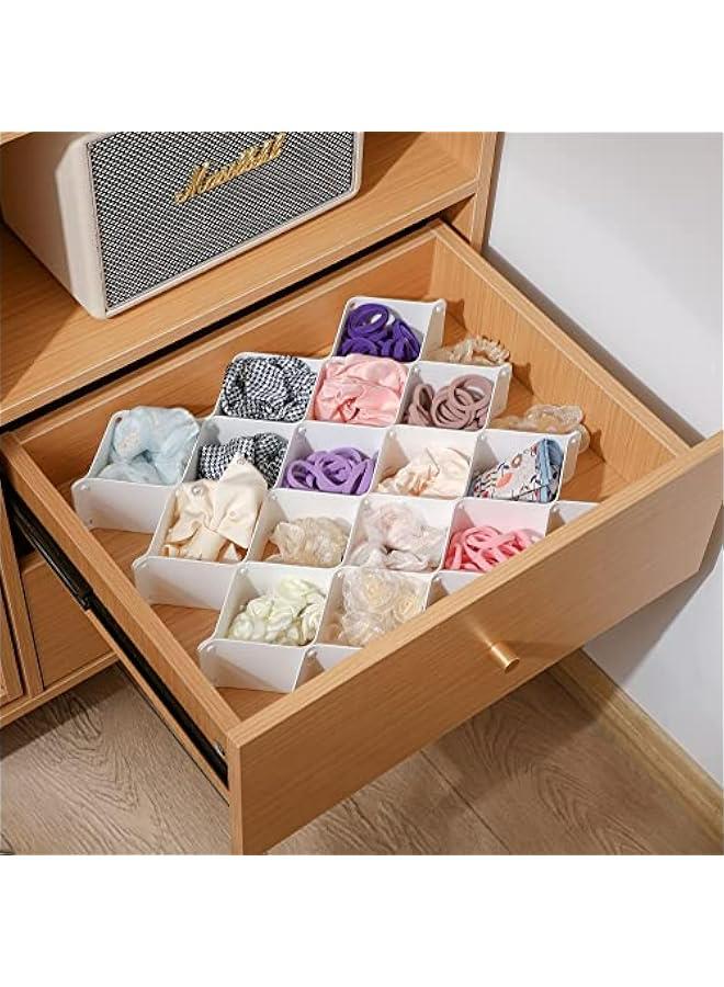 Drawer Dividers Organizers, Plastic Underwear and Sock Separator, Honeycomb Legging Belt Scarf Organizer (Set of 2 White) - Image 5