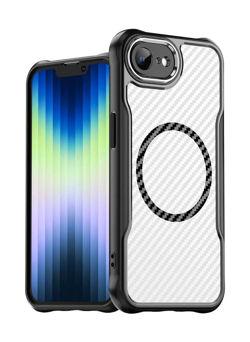 DKNG - Compatible with iPhon16e MagSafe Carbon Fiber Magnetic Thickened Matte Dropproof Wireless Charger, compatible with iPhon16e Black - Image 1