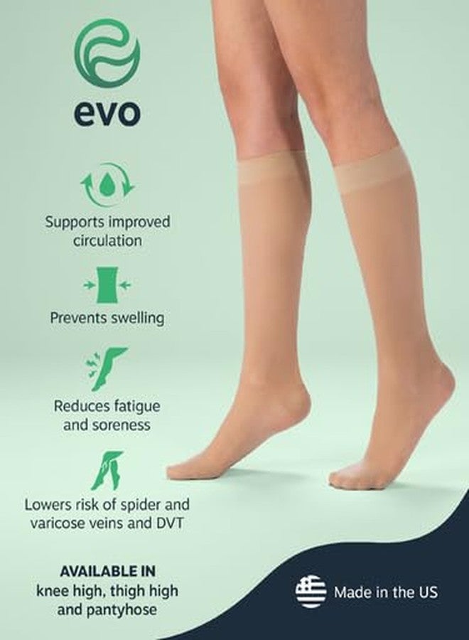 EvoNation Women’s Knee-High Graduated Compression Socks, 15-20 mmHg - Moderate Pressure Sheer Socks, Support Stockings Hose - Image 5
