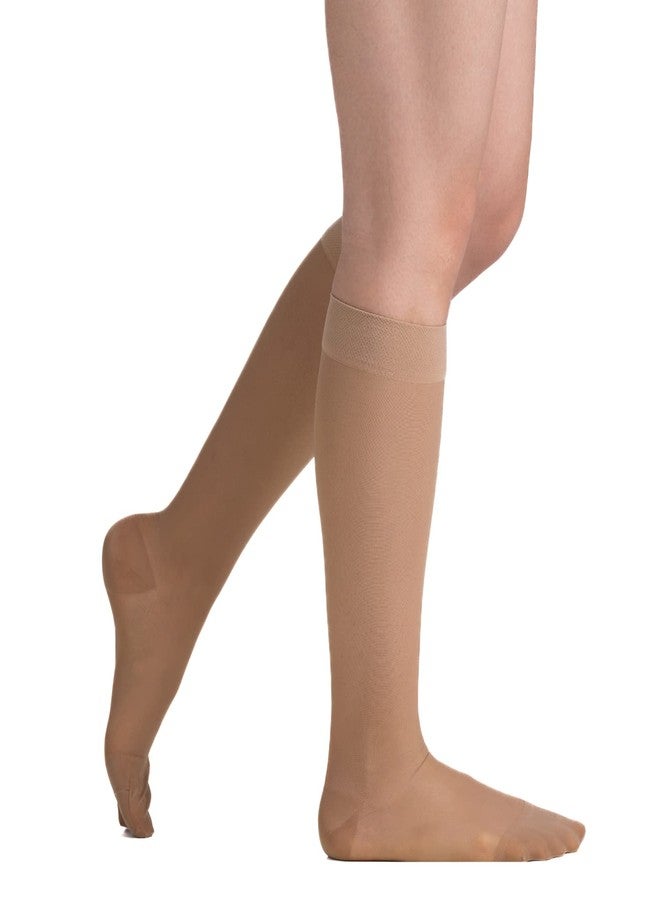 EvoNation Women’s Knee-High Graduated Compression Socks, 15-20 mmHg - Moderate Pressure Sheer Socks, Support Stockings Hose - Image 1
