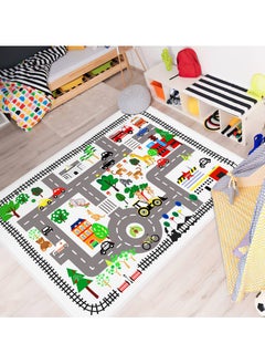 LOKIPA City Traffic Educational Play Mat 120x180cm (4x6ft) - Non-Toxic Anti-Slip Kids Rug with Road Design, Interactive Carpet for Bedroom/Playroom/Living Room, Machine Washable Floor Rug for Toy Cars  - Image 2