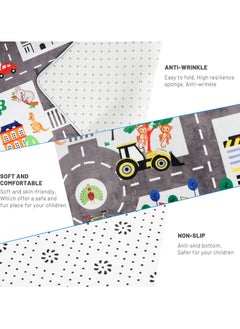 LOKIPA City Traffic Educational Play Mat 120x180cm (4x6ft) - Non-Toxic Anti-Slip Kids Rug with Road Design, Interactive Carpet for Bedroom/Playroom/Living Room, Machine Washable Floor Rug for Toy Cars  - Image 3