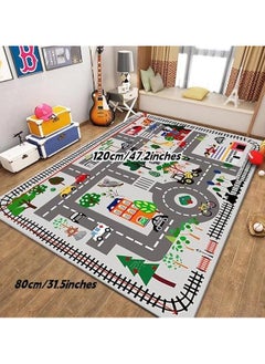 LOKIPA City Traffic Educational Play Mat 120x180cm (4x6ft) - Non-Toxic Anti-Slip Kids Rug with Road Design, Interactive Carpet for Bedroom/Playroom/Living Room, Machine Washable Floor Rug for Toy Cars  - Image 4