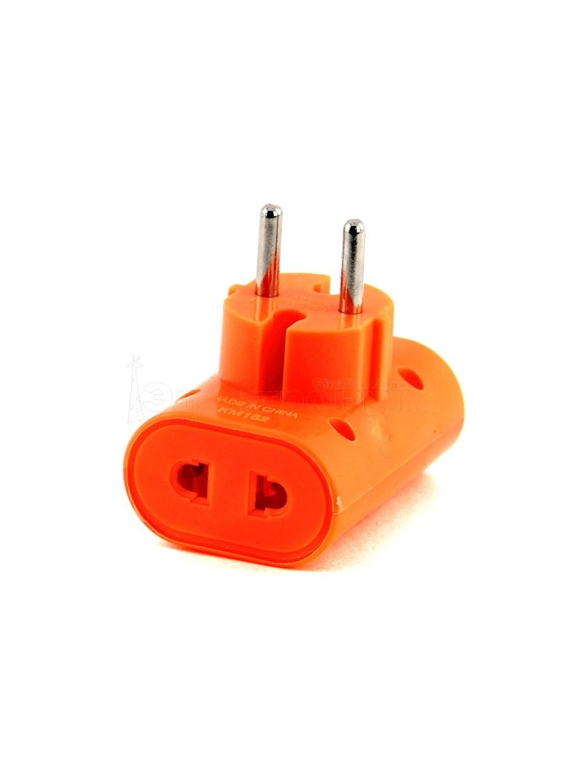 كامري مشترك برتقالي  عالمي، محول 2 دبابيس – لون برتقالي مع مؤشر LED وميزات أمان مدمجة - Image 2