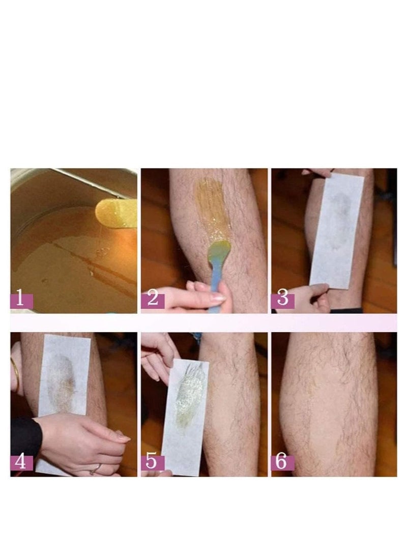 Hair Removal Paper, 100 Strips Hair Removal Wax Paper, Professional Disposable Hair Removal Tool, Non-woven Disposable Wax Strips - Image 3