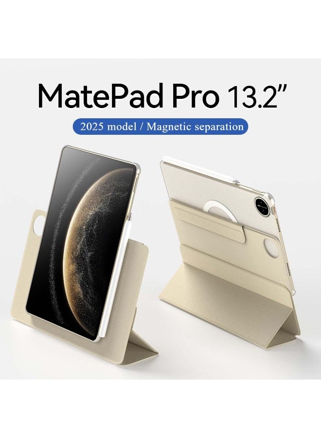 general Magnetic Case Compatible with Huawei MatePad Pro 13.2 Inch 2025 Tablet, Magnetic Separation Intelligent Double-sided Clip Cover with Adjustable Foldable Stand and Pen Holder - Image 2