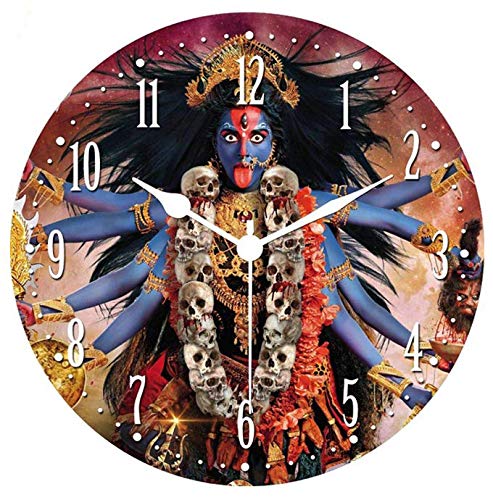 KARTIK Maa Kali Religious Round Wall Clock Printed, Analog Display for Home Wall Decoration. Ideal for Living Room, Bedroom, Office and Puja Room, Spiritual Themed Decor 11 Inch Without Glass - Image 1