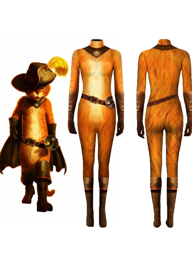 New Puss in Boots 3D Digital Printed Jumpsuit Costume Stage Dress Up Costume - Image 3