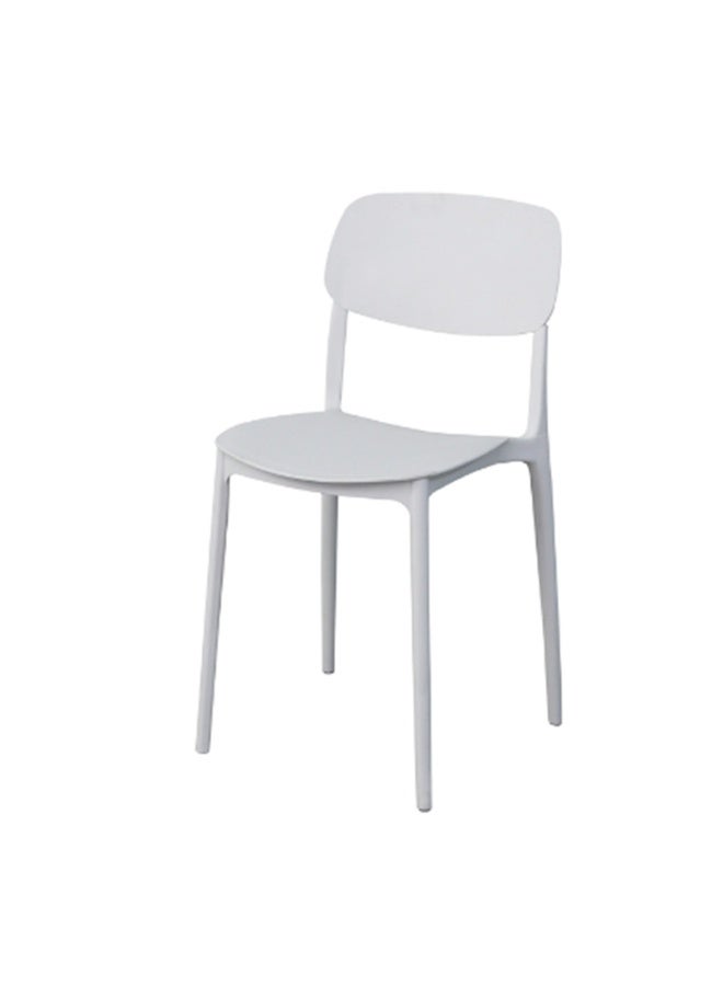 ماهاماي كرسي بلاستيكي قابل للتكديس من ماهمايي UL UT-C100 مصنوع من مادة البولي بروبيلين المتينة وخفيف الوزن بتصميم موفر للمساحة للمنزل والمكتب والكافيتريا - أبيض - Image 1