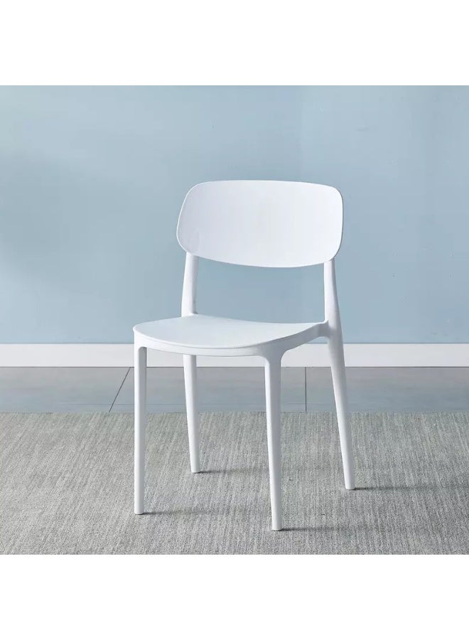 ماهاماي كرسي بلاستيكي قابل للتكديس من ماهمايي UL UT-C100 مصنوع من مادة البولي بروبيلين المتينة وخفيف الوزن بتصميم موفر للمساحة للمنزل والمكتب والكافيتريا - أبيض - Image 4