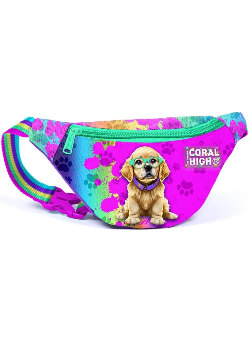 كورال هاي Kids Purple Pink Dog Pattern Waist Bag 11525