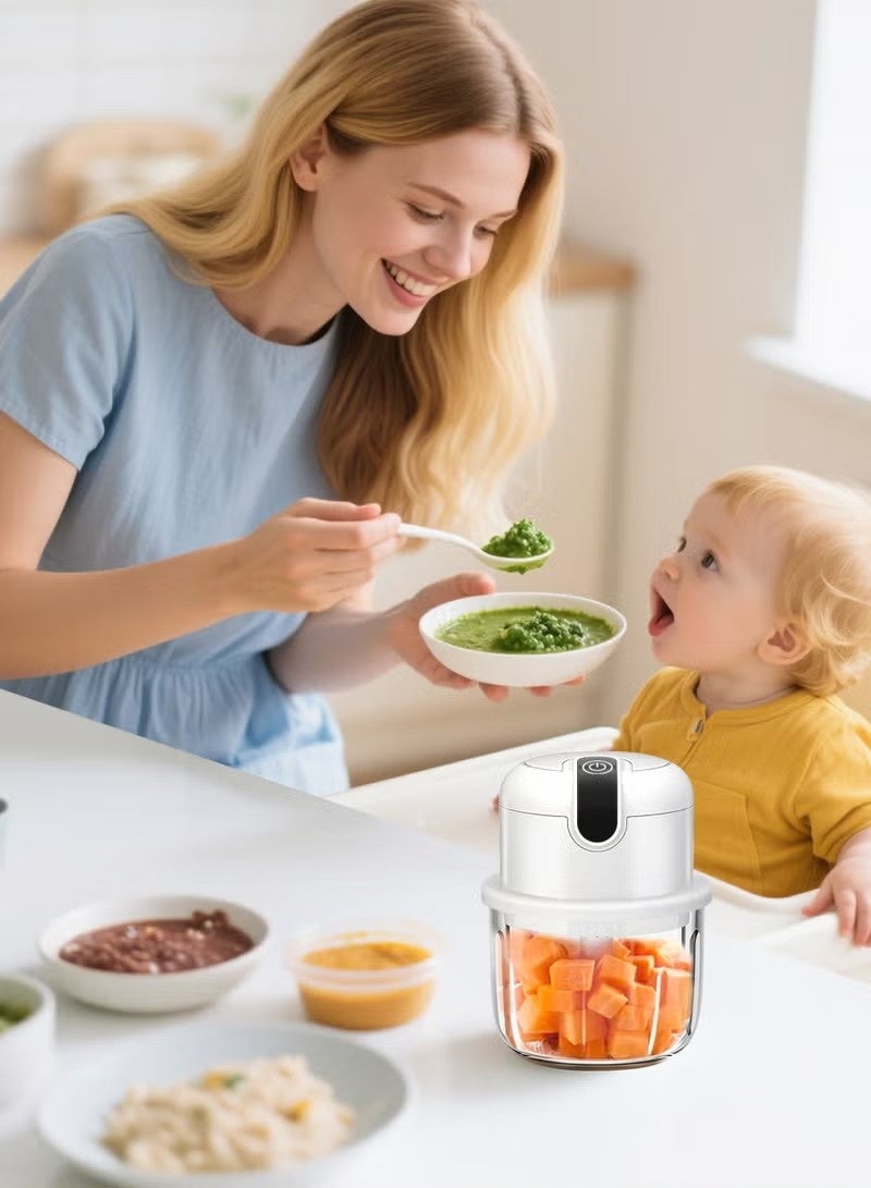 فيفب صانع طعام الطفل - خلاط كهربائي ، طاحونة طعام صغيرة ، وعاء زجاجي ، لخلط طعام الطفل ، أبيض - Image 5