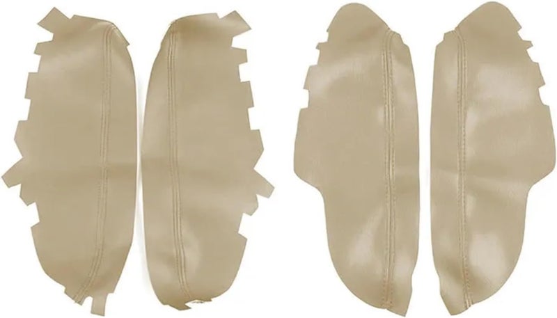 QASULER Beige Microfiber Leather Door Handle Covers for Toyota Avalon - Image 1