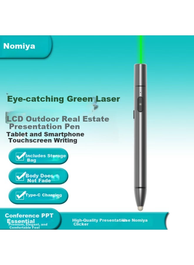 Noomya G6 Rechargeable Green Laser Pointer, Lcd Screen Meeting Pointer, High-intensity Long-range Outdoor Rescue, Sales Office Sand Tray, Astronomical Star Pointer, Cat Teaser Light, Touch Control Head - Image 1