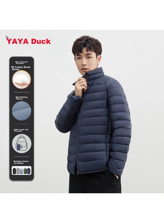 Yaya Men's Stand Collar Solid Color Short Down Jacket Warm Duck Down Fashion Uni Lightweight Down Jacket For Couples - Image 5