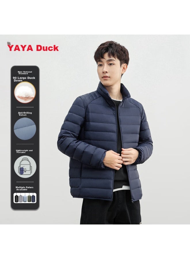 Yaya Men's Stand Collar Solid Color Short Down Jacket Warm Duck Down Fashion Uni Lightweight Down Jacket For Couples - Image 2