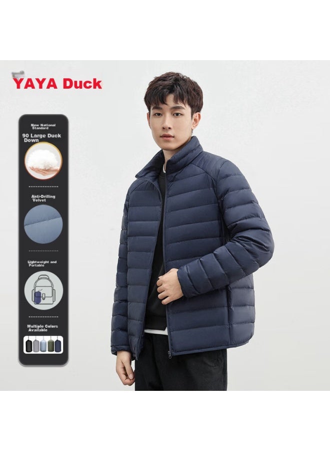 Yaya Men's Stand Collar Solid Color Short Down Jacket Warm Duck Down Fashion Uni Lightweight Down Jacket For Couples - Image 4
