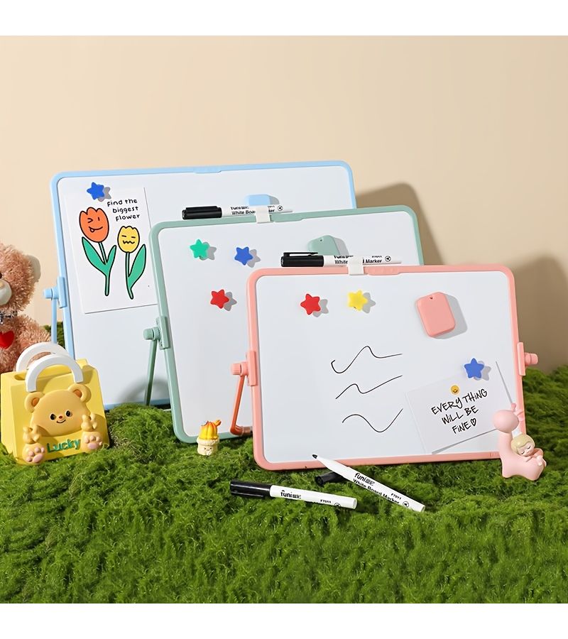 Black Double Sided Magnetic Erasable Whiteboard A3 Size Portable Desktop Writing Board For Office Home Use - Image 1