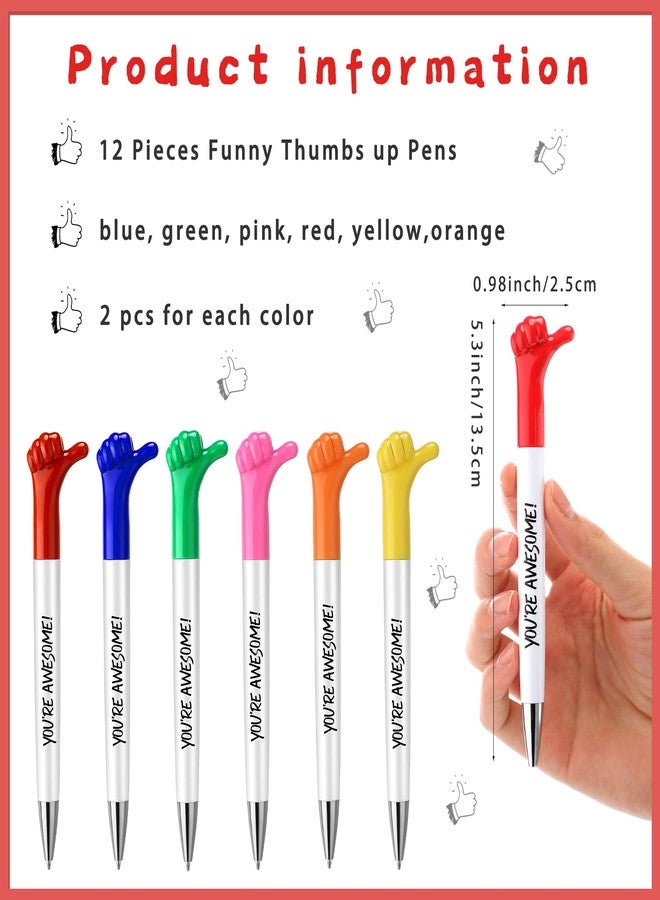 Fumete 12 Sets 12 Sets Employee Appreciation Gifts Bulk Inspirational Thumbs up Pens Heart Stress Balls and Bags Thank You Gift for Staff Nurse Coworker Teacher (You Are Awesome) - Image 3