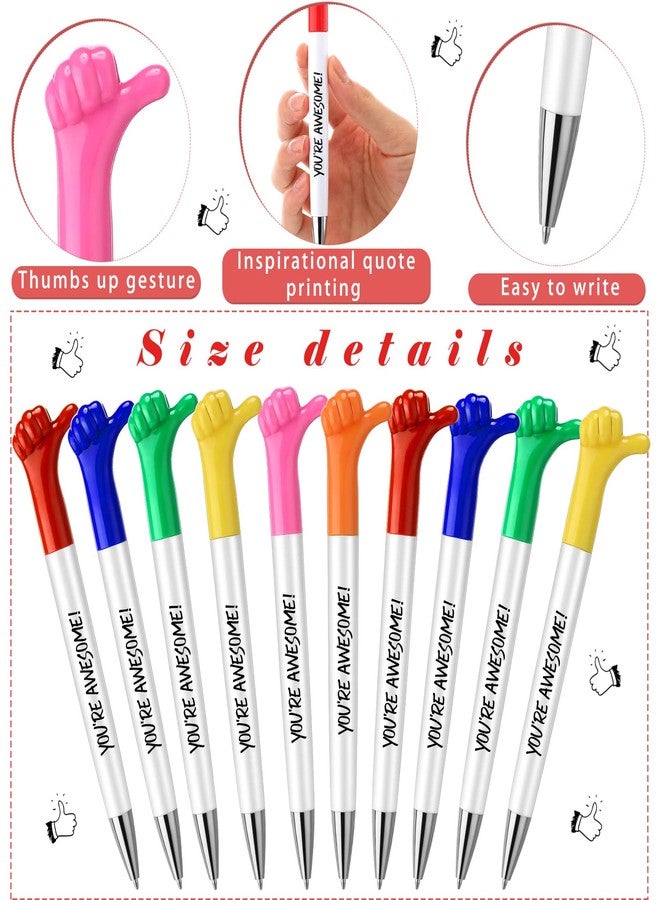 Fumete 12 Sets 12 Sets Employee Appreciation Gifts Bulk Inspirational Thumbs up Pens Heart Stress Balls and Bags Thank You Gift for Staff Nurse Coworker Teacher (You Are Awesome) - Image 2
