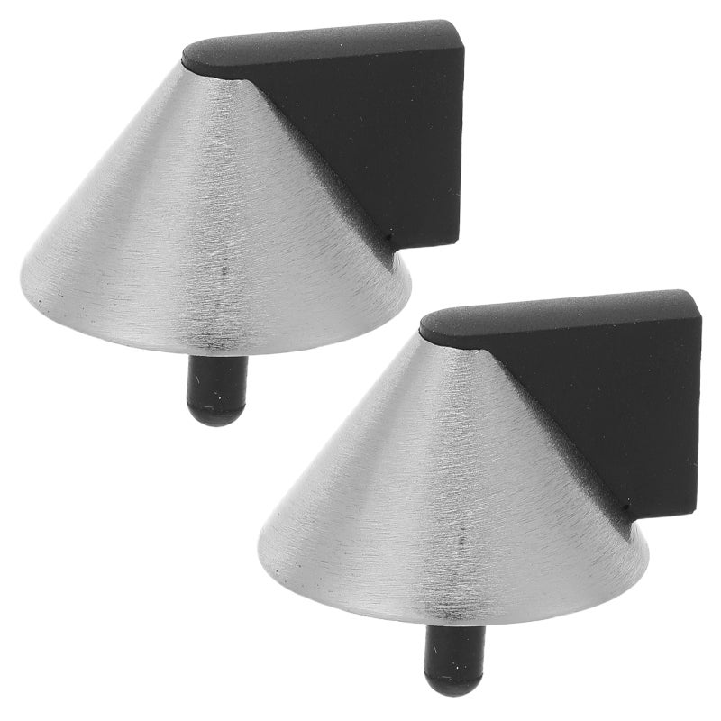 2pcs Floor Door Stop - Zinc Alloy Cone Anti-Collision Door Safety - Stable Portable Wall Guard For Bedroom Bathroom Office Apartment Indoor - Image 3