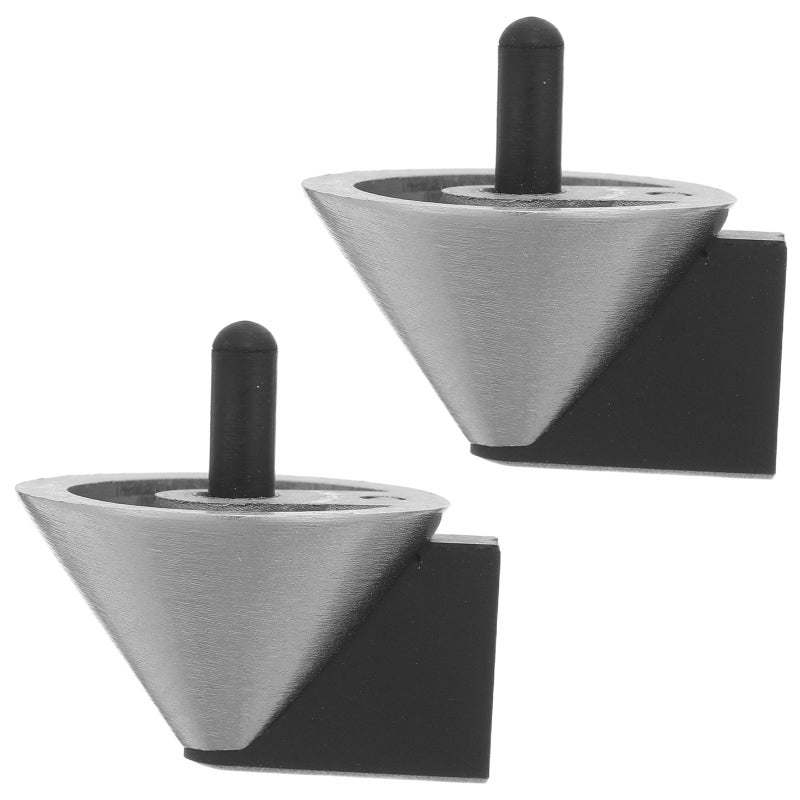 2pcs Floor Door Stop - Zinc Alloy Cone Anti-Collision Door Safety - Stable Portable Wall Guard For Bedroom Bathroom Office Apartment Indoor - Image 1