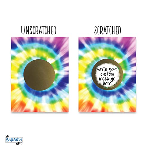 My Scratch Offs - 20 Pack Tie Dye Make Your Own DIY Note Cards & Stickers Ideal for Student Prizes, Teacher Supplies, Small Business and Promo Codes - Image 4
