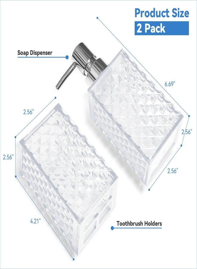 CDorigin 2PCS White Bathroom Accessories. Contain Soap Dispenser and Toothbrush Holder Set. Boho Bathroom Set for Blue Bathroom Décor - Image 3