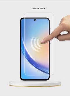 GMAX HD Tempered Glass Screen Protector for Samsung Galaxy A35 2024 - Anti Reflection Anti Bubbles 9H Hardness 0.33 mm Rounded Edges Easy Installation  - Image 3