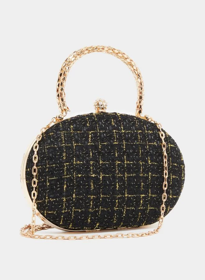 Styli Styli Tweed Clutch with Chain Strap