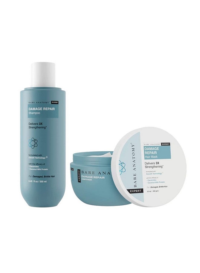 بار_اناتومي شامبو إصلاح الشعر التالف + مجموعة قناع الشعر يعمل على إصلاح الشعر التالف والضعيف والجاف ويمنع تساقط الشعر، يحتوي على بروتين حليب جوز الهند وخالي من الكبريتات والبارابين للنساء والرجال 250 مل + 250 جم - Image 1