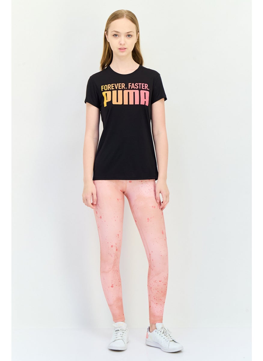 PUMA Women Sportswear Fit Short Sleeves Running T-Shirt, Black  - Image 4