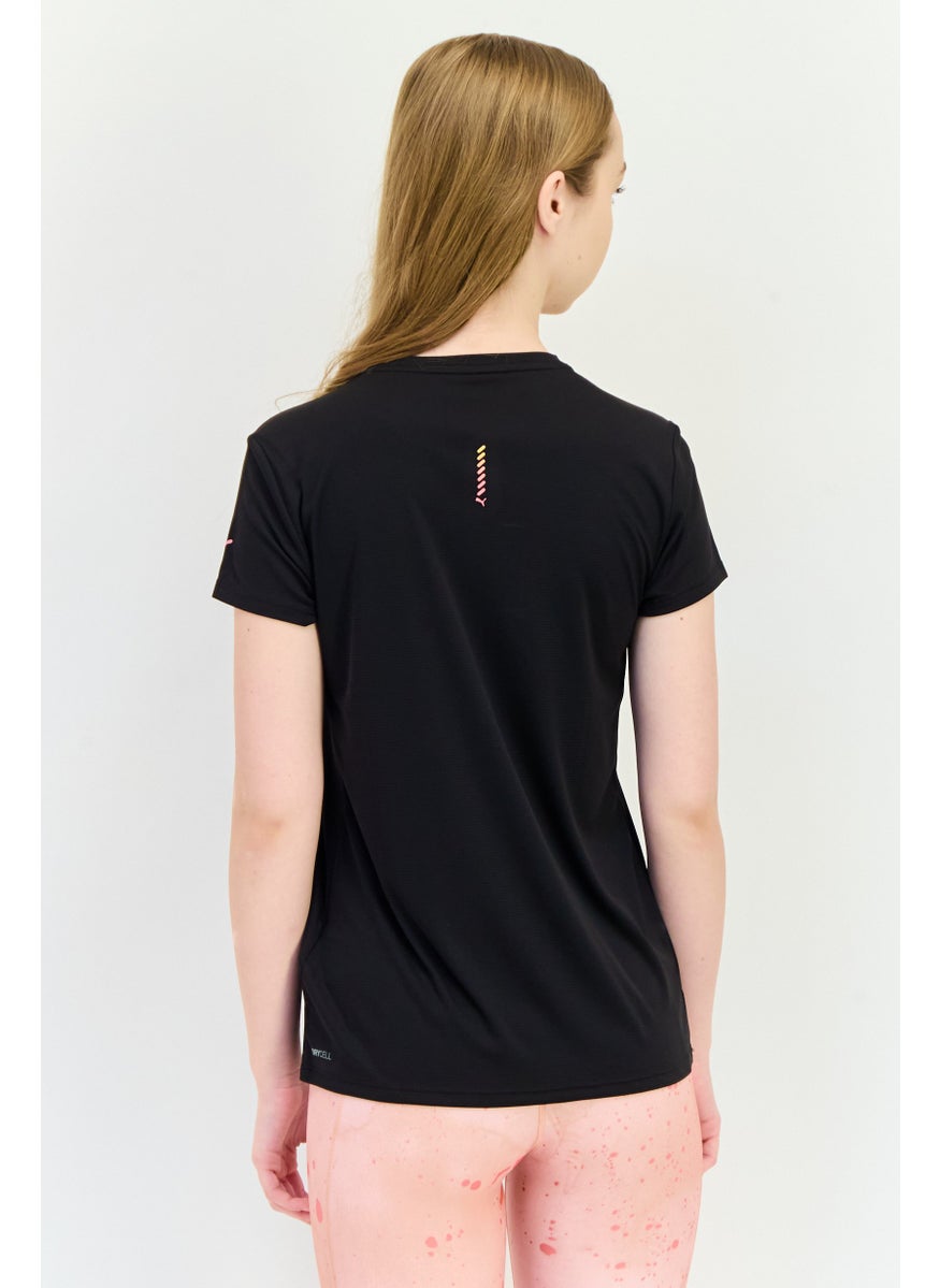 PUMA Women Sportswear Fit Short Sleeves Running T-Shirt, Black  - Image 3