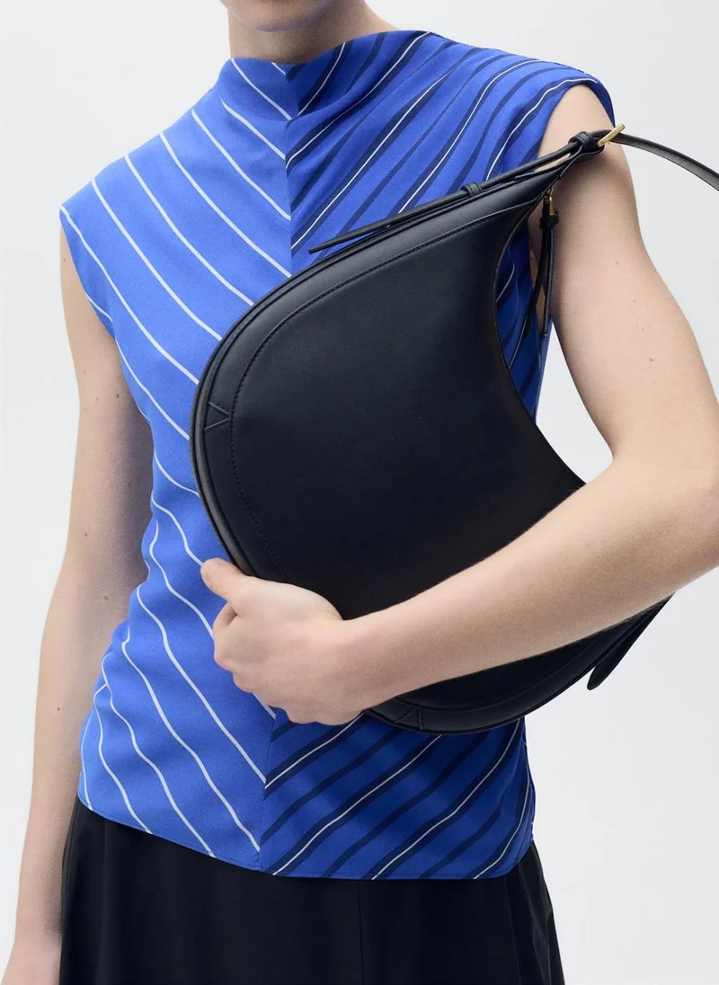 MANGO Combined Striped Blouse