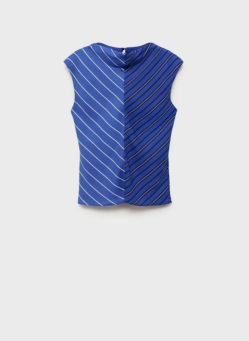 MANGO Combined Striped Blouse