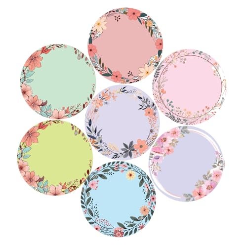 SLGIFT Floral Vinyl Stickers for Scrapbooking & Crafts | 54 Pcs Round Self-Adhesive Decorative Stickers | Waterproof Aesthetic Stickers for Journal, Planner, Gift Wrapping & DIY, DF01 - Image 1