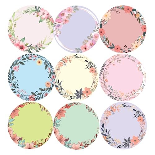 SLGIFT Floral Vinyl Stickers for Scrapbooking & Crafts | 54 Pcs Round Self-Adhesive Decorative Stickers | Waterproof Aesthetic Stickers for Journal, Planner, Gift Wrapping & DIY, DF01 - Image 2