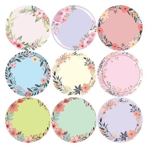 SLGIFT Floral Vinyl Stickers for Scrapbooking & Crafts | 54 Pcs Round Self-Adhesive Decorative Stickers | Waterproof Aesthetic Stickers for Journal, Planner, Gift Wrapping & DIY, DF01 - Image 3
