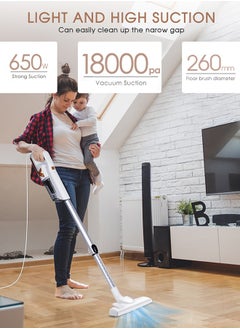 Xoopla Vacuum Cleaner, 18000PA Suction /650W Motor 5M Corded Stick Vacuum Cleaner,  with Multifunction Lightweight Handheld Stick Cleaner for Hard Floor/Carpet/Pet Hair  - Image 5