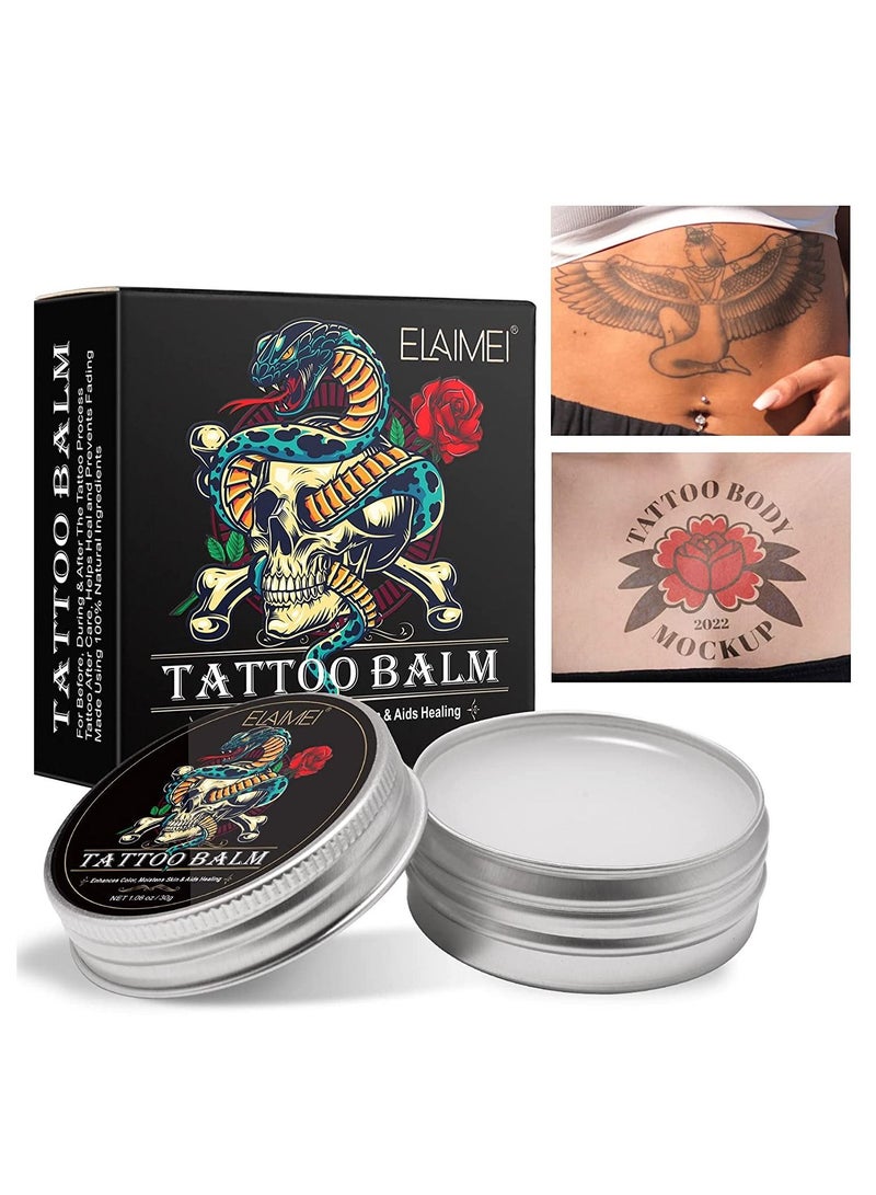 Elaimei كريم العناية اللاحقة بالوشم قبل وأثناء وبعد الوشم، بلسم مرطب لتعزيز شفاء الجلد، 30 جرام - Image 1