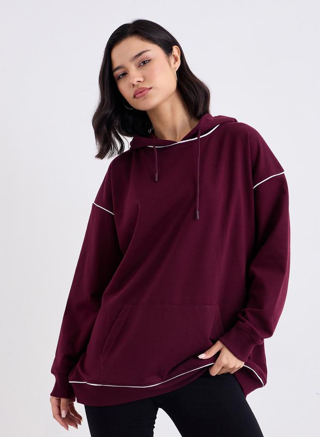 ستايلي هودي فضفاض بتفاصيل طباعة - Image 2