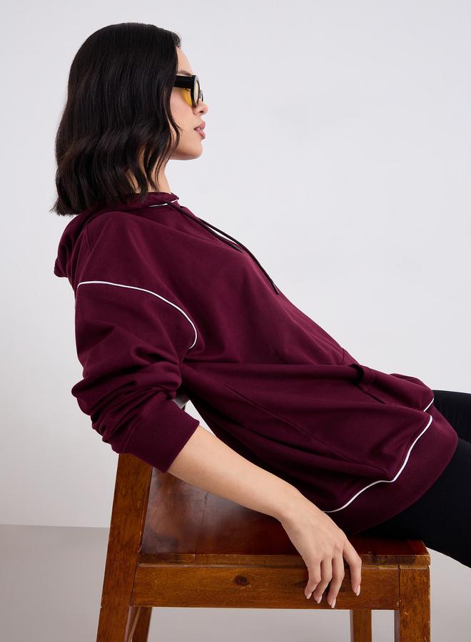 ستايلي هودي فضفاض بتفاصيل طباعة - Image 5