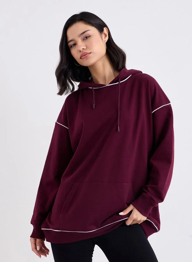 ستايلي هودي فضفاض بتفاصيل طباعة