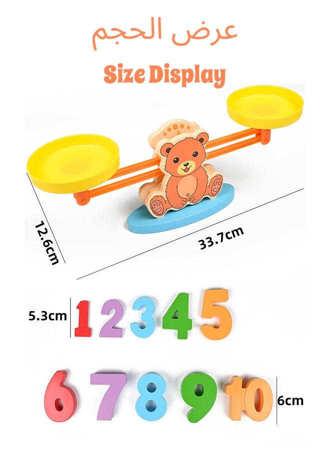 Toys & Child Wooden Balance Scale with Counting Bears | Montessori Math Educational Toy for Kids 3-8 | STEM Learning, Sorting & Weighing Games | Classroom/Preschool Gift - Image 5