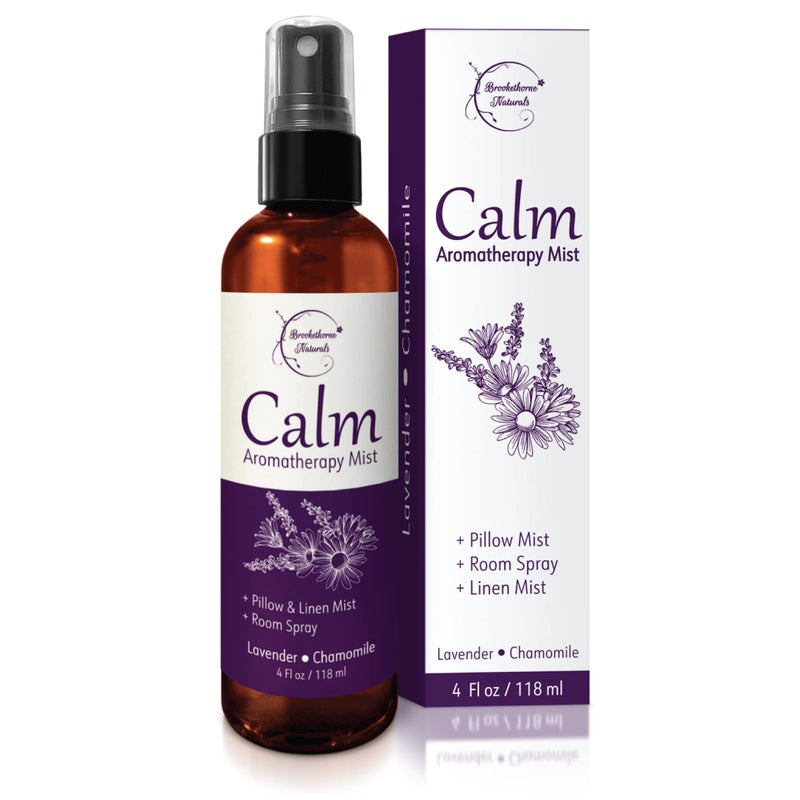 brookethorne naturals Calm Aromatherapy Mist with Lavender Chamomile Essential Oil Natural Sleep Pillow Spray Room Linen Mist Lavender Spray Air Freshener for Relaxation Sleep Brookethorne Naturals - Image 1