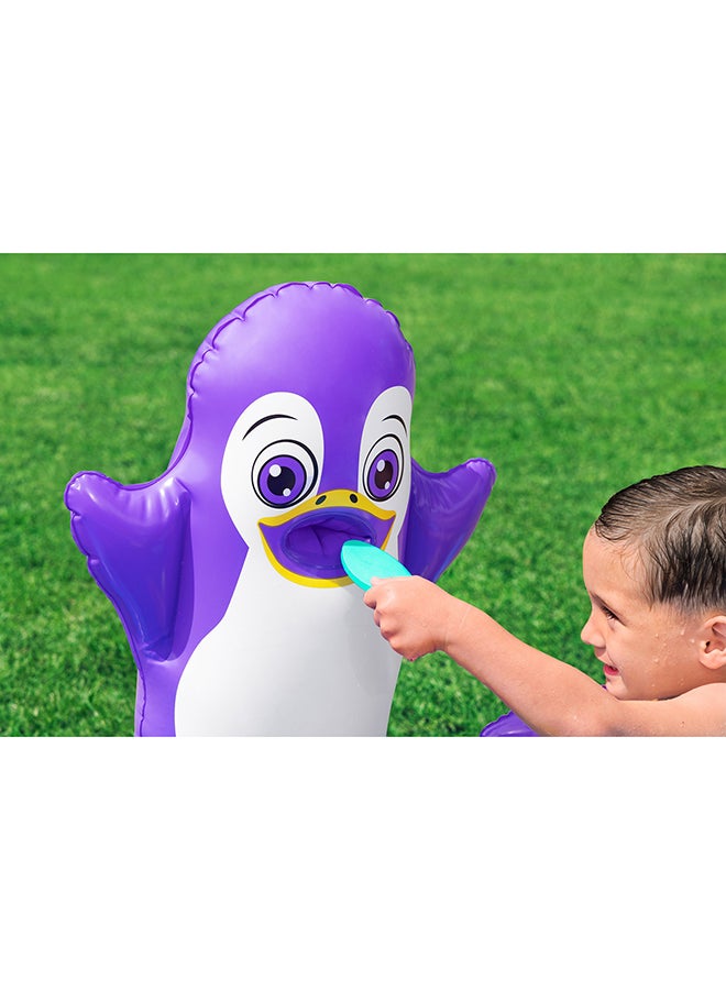 Bestway, Polar Pals Inflatable Kids Play Center with Splash Pool, Ring Toss Fish Game, EVA Fish Toys, Cute Whale Sprayer Design, Outdoor Water Activity Set, Repair Patch Included, 1.34mx1.31mx73cm - Image 5
